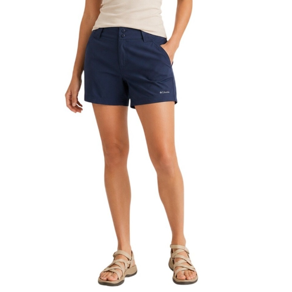 Columbia PFG Fishing Shorts Womens 8 Navy Blue Performance Hiking
